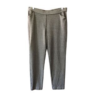 J. Jill check plaid pull on slim leg cut ponte pants